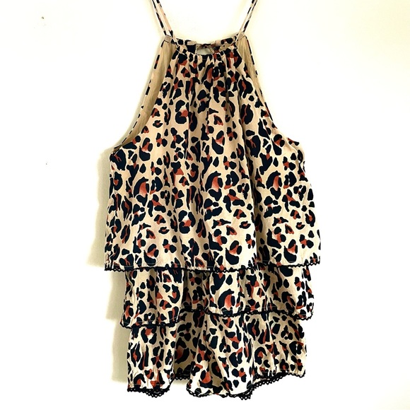Urban Outfitters Kendal Leopard Print Tiered Romper Size M EUC - Picture 5 of 12